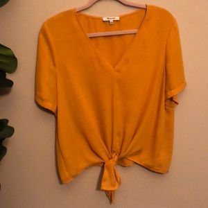 Gold tied blouse from Madewell